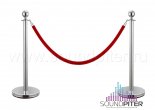 PR Barrier Silver With Red Rope